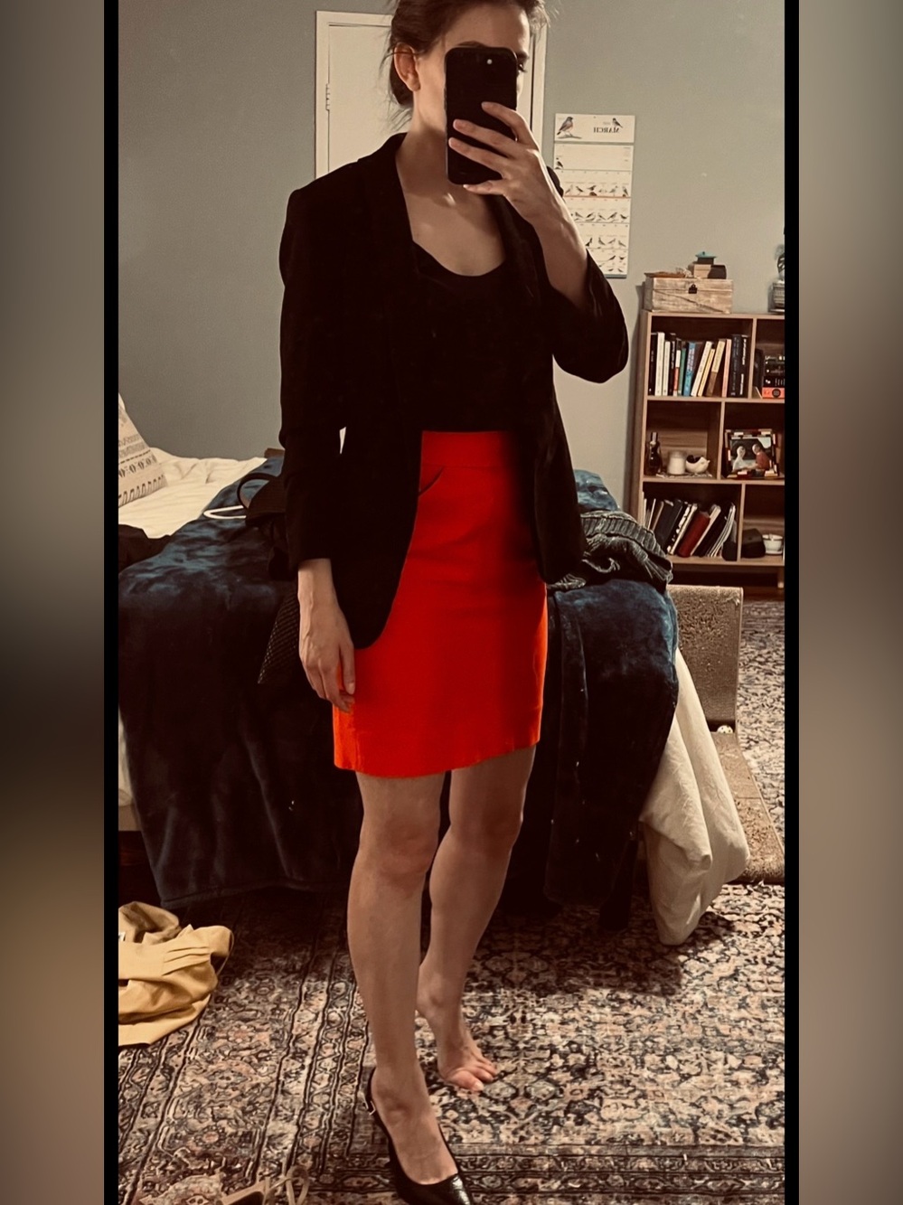 J. Crew Red Pencil Skirt